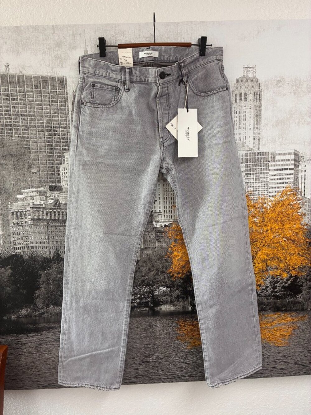 NWT Moussy Vintage Panaca Straight Jeans Light Black Made in Japan Size 28 - Picture 3 of 6